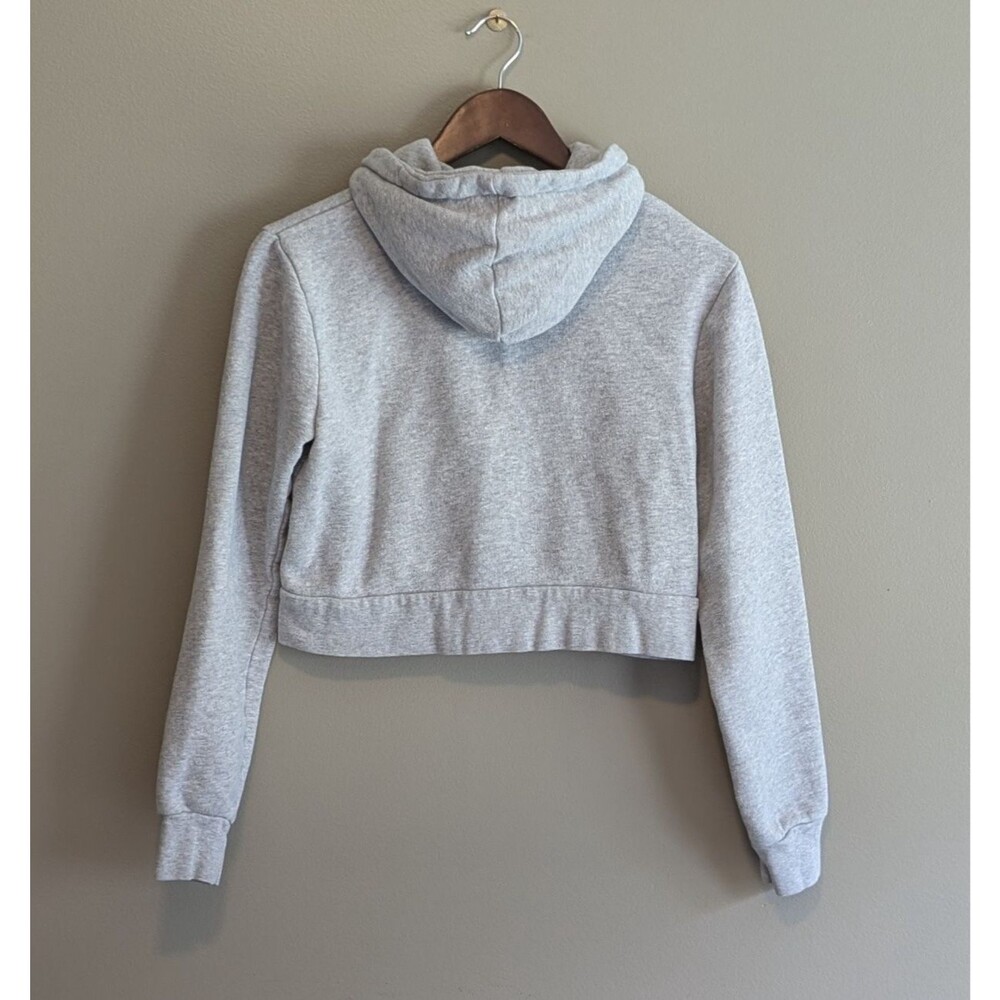 Brandy Melville Womens Grey Full Zip Up Cropped Hoodie Sweatshirt Heather OS - Picture 5 of 5